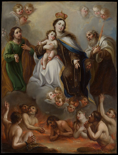 The Virgin of Carmen and the Souls of Purgatory with St. Joseph and the Prophet Elijah
