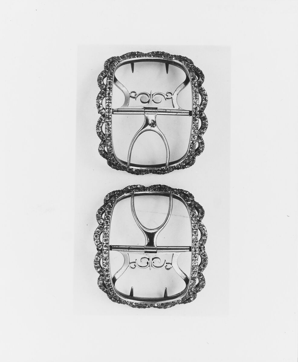 Shoe Buckle, Silver, paste, American or British 