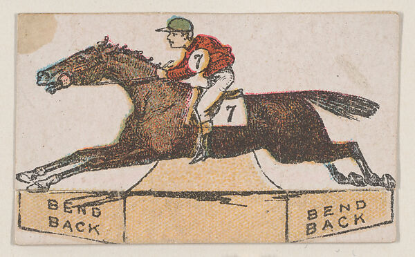 Horse racing game card (W500), Commercial color lithograph reproducing drawing 