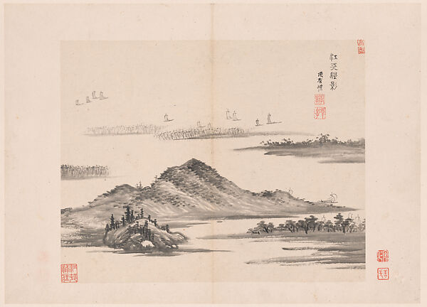 Landscapes and poems, Xiang Shengmo (Chinese, 1597–1658), Album of twenty leaves; ink and color on paper, China
