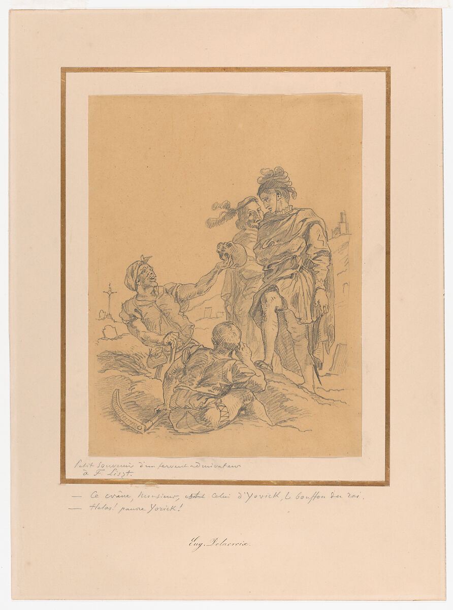 Alas! Poor Yorick, Eugène Delacroix (French, Charenton-Saint-Maurice 1798–1863 Paris), Graphite
