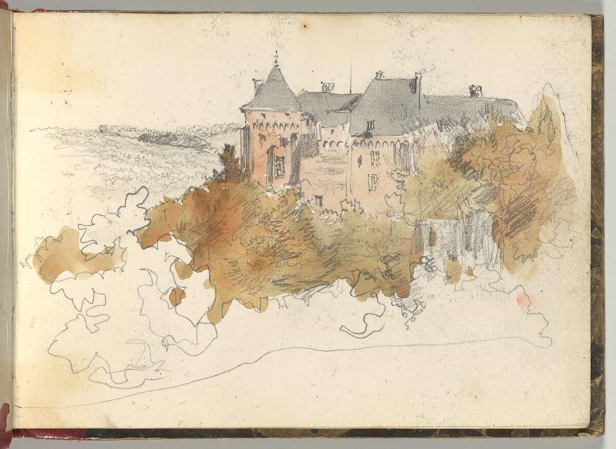 Normandy Sketchbook, Eugène Delacroix (French, Charenton-Saint-Maurice 1798–1863 Paris), Graphite and watercolor, period binding