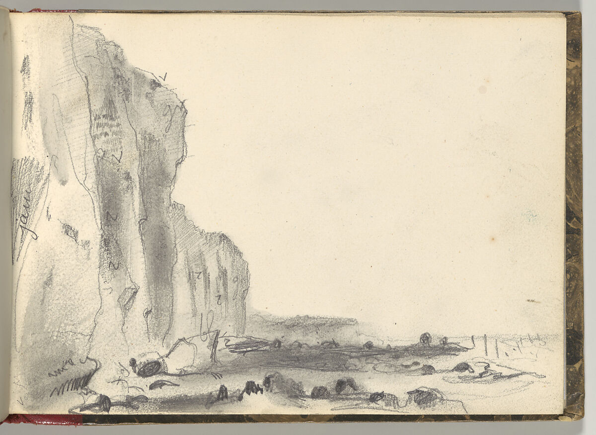 Normandy Sketchbook, Eugène Delacroix (French, Charenton-Saint-Maurice 1798–1863 Paris), Graphite and watercolor, period binding