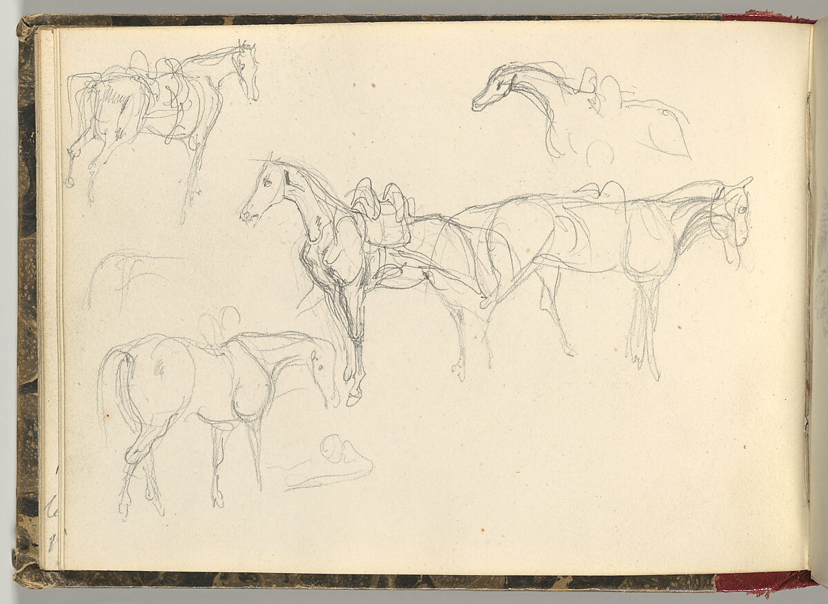 Normandy Sketchbook, Eugène Delacroix (French, Charenton-Saint-Maurice 1798–1863 Paris), Graphite and watercolor, period binding