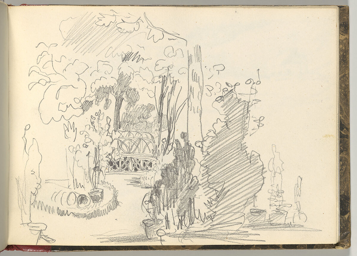 Normandy Sketchbook, Eugène Delacroix (French, Charenton-Saint-Maurice 1798–1863 Paris), Graphite and watercolor, period binding