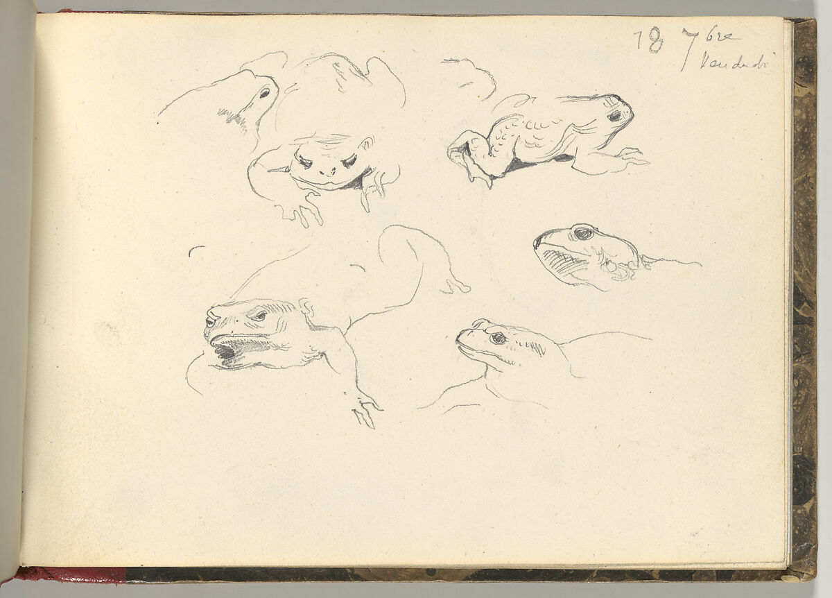 Normandy Sketchbook, Eugène Delacroix (French, Charenton-Saint-Maurice 1798–1863 Paris), Graphite and watercolor, period binding