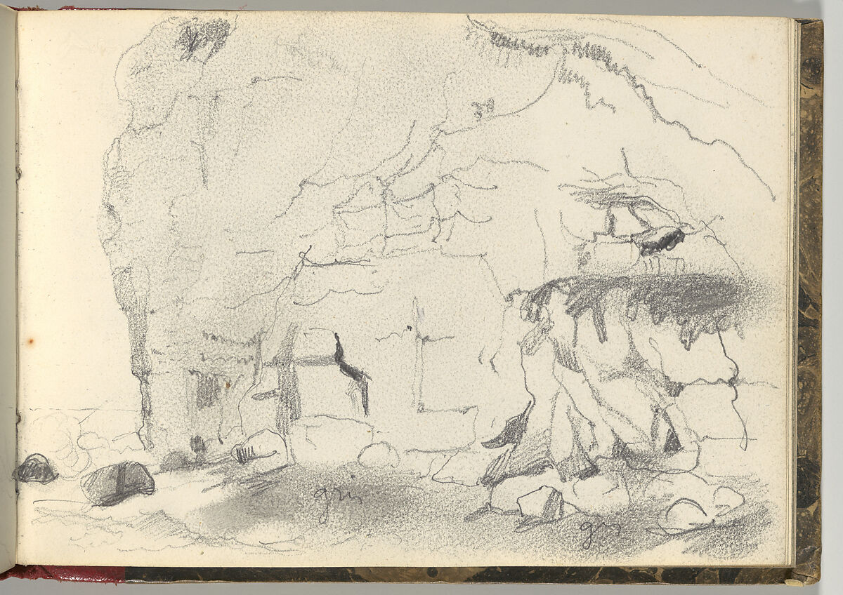 Normandy Sketchbook, Eugène Delacroix (French, Charenton-Saint-Maurice 1798–1863 Paris), Graphite and watercolor, period binding