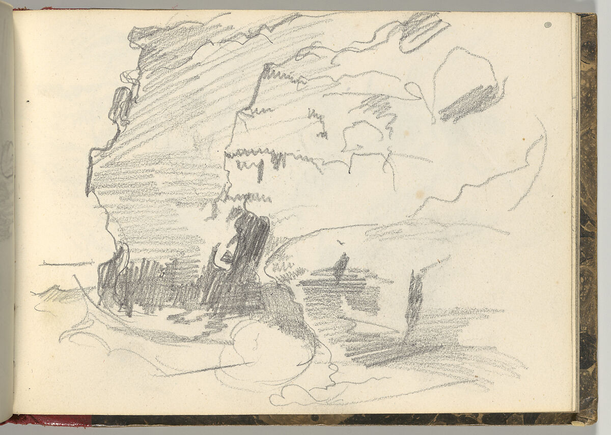 Normandy Sketchbook, Eugène Delacroix (French, Charenton-Saint-Maurice 1798–1863 Paris), Graphite and watercolor, period binding