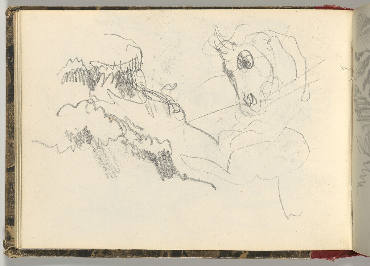 Normandy Sketchbook, Eugène Delacroix (French, Charenton-Saint-Maurice 1798–1863 Paris), Graphite and watercolor, period binding