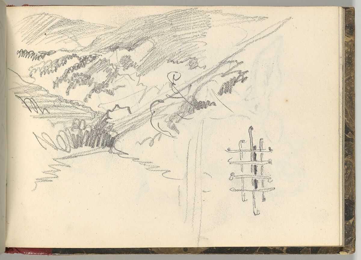 Normandy Sketchbook, Eugène Delacroix (French, Charenton-Saint-Maurice 1798–1863 Paris), Graphite and watercolor, period binding
