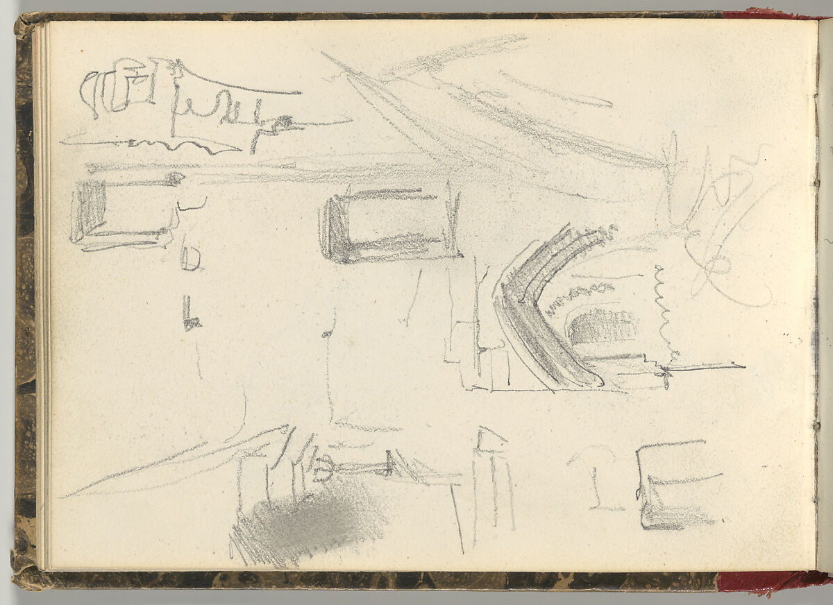Normandy Sketchbook, Eugène Delacroix (French, Charenton-Saint-Maurice 1798–1863 Paris), Graphite and watercolor, period binding
