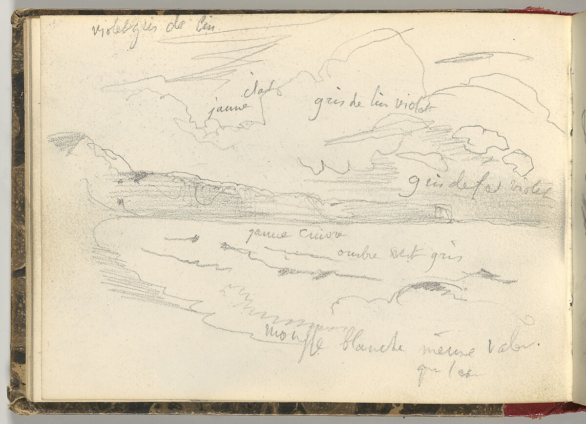 Normandy Sketchbook, Eugène Delacroix (French, Charenton-Saint-Maurice 1798–1863 Paris), Graphite and watercolor, period binding
