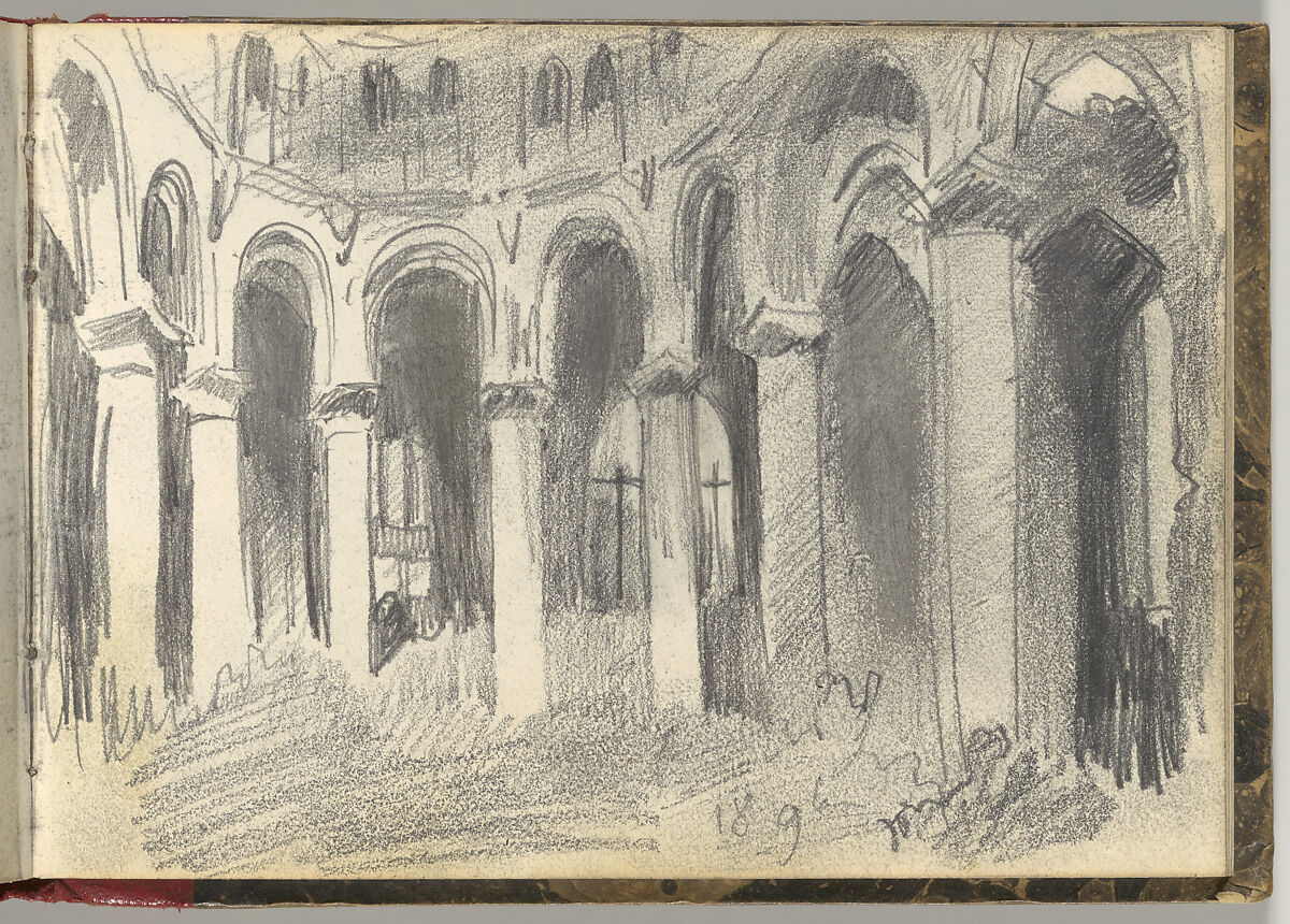 Normandy Sketchbook, Eugène Delacroix (French, Charenton-Saint-Maurice 1798–1863 Paris), Graphite and watercolor, period binding