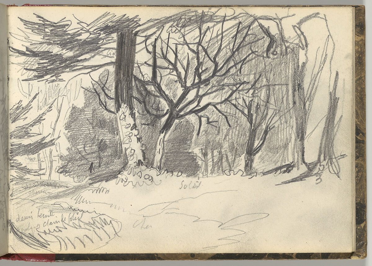 Normandy Sketchbook, Eugène Delacroix (French, Charenton-Saint-Maurice 1798–1863 Paris), Graphite and watercolor, period binding