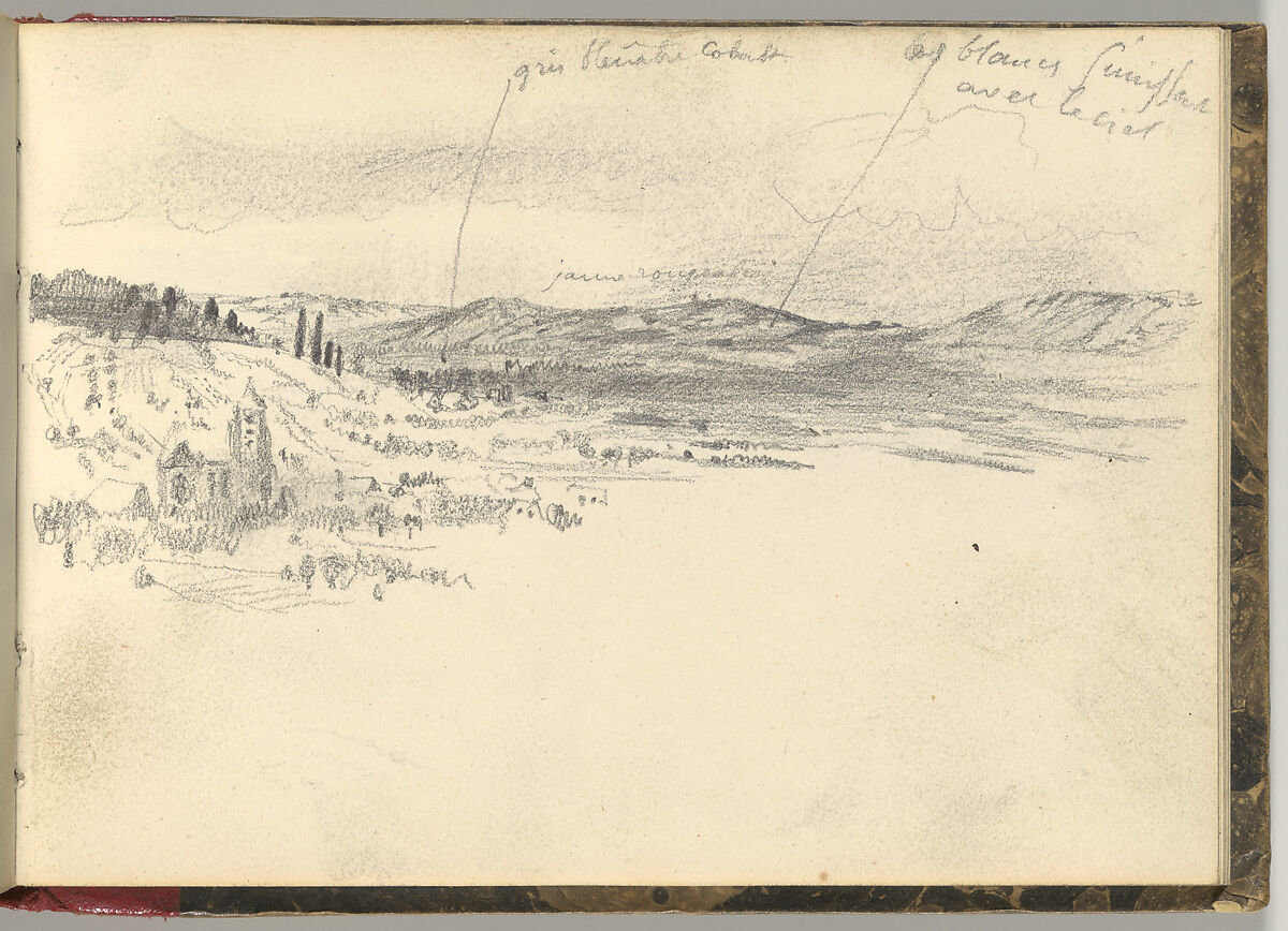 Normandy Sketchbook, Eugène Delacroix (French, Charenton-Saint-Maurice 1798–1863 Paris), Graphite and watercolor, period binding