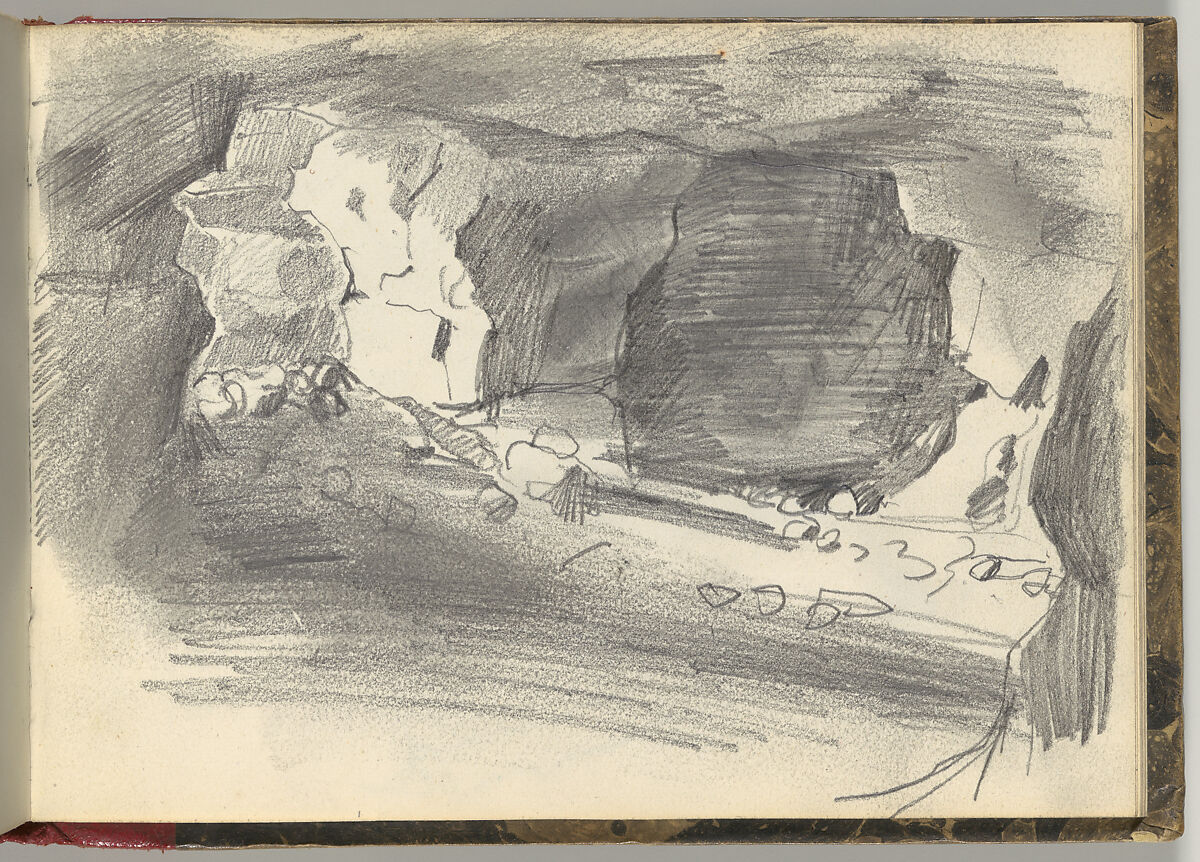 Normandy Sketchbook, Eugène Delacroix (French, Charenton-Saint-Maurice 1798–1863 Paris), Graphite and watercolor, period binding