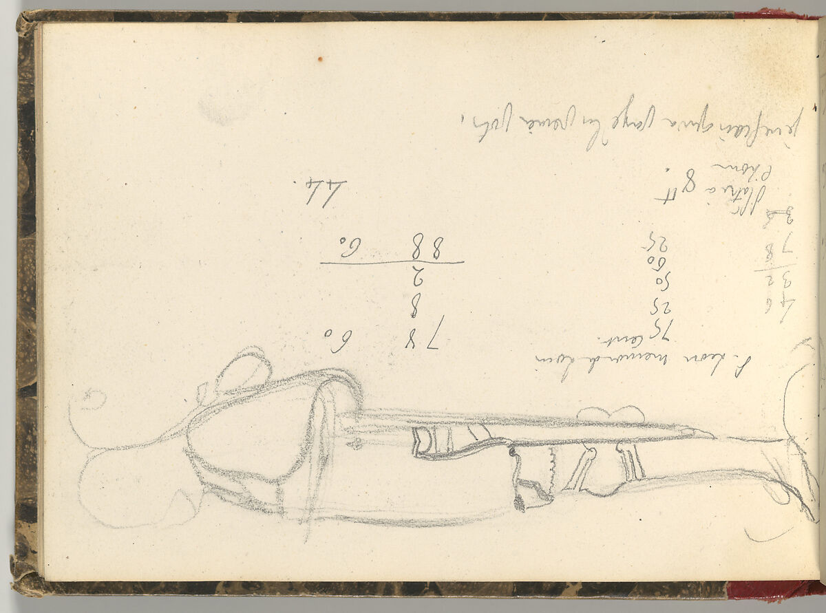 Normandy Sketchbook, Eugène Delacroix (French, Charenton-Saint-Maurice 1798–1863 Paris), Graphite and watercolor, period binding