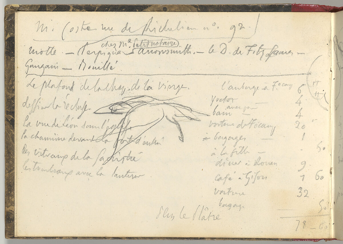 Normandy Sketchbook, Eugène Delacroix (French, Charenton-Saint-Maurice 1798–1863 Paris), Graphite and watercolor, period binding
