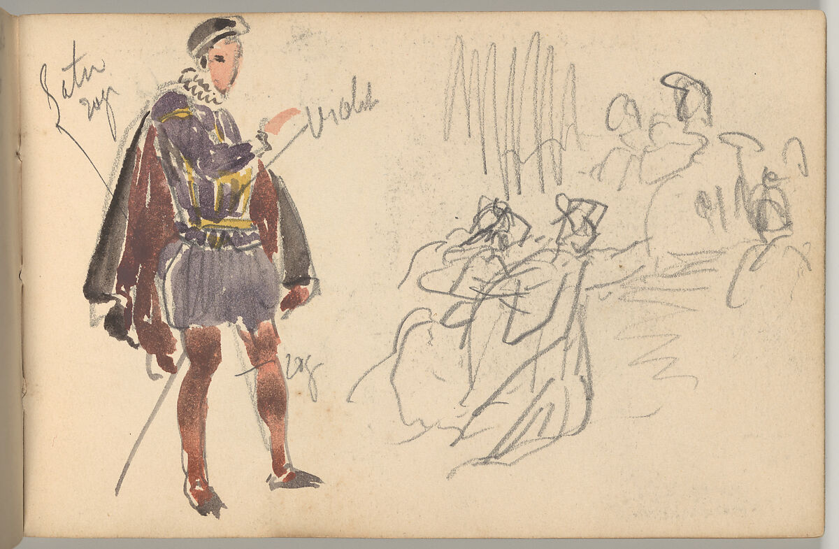 Othello Sketchbook, Eugène Delacroix (French, Charenton-Saint-Maurice 1798–1863 Paris), Watercolor, pen and ink, and graphite