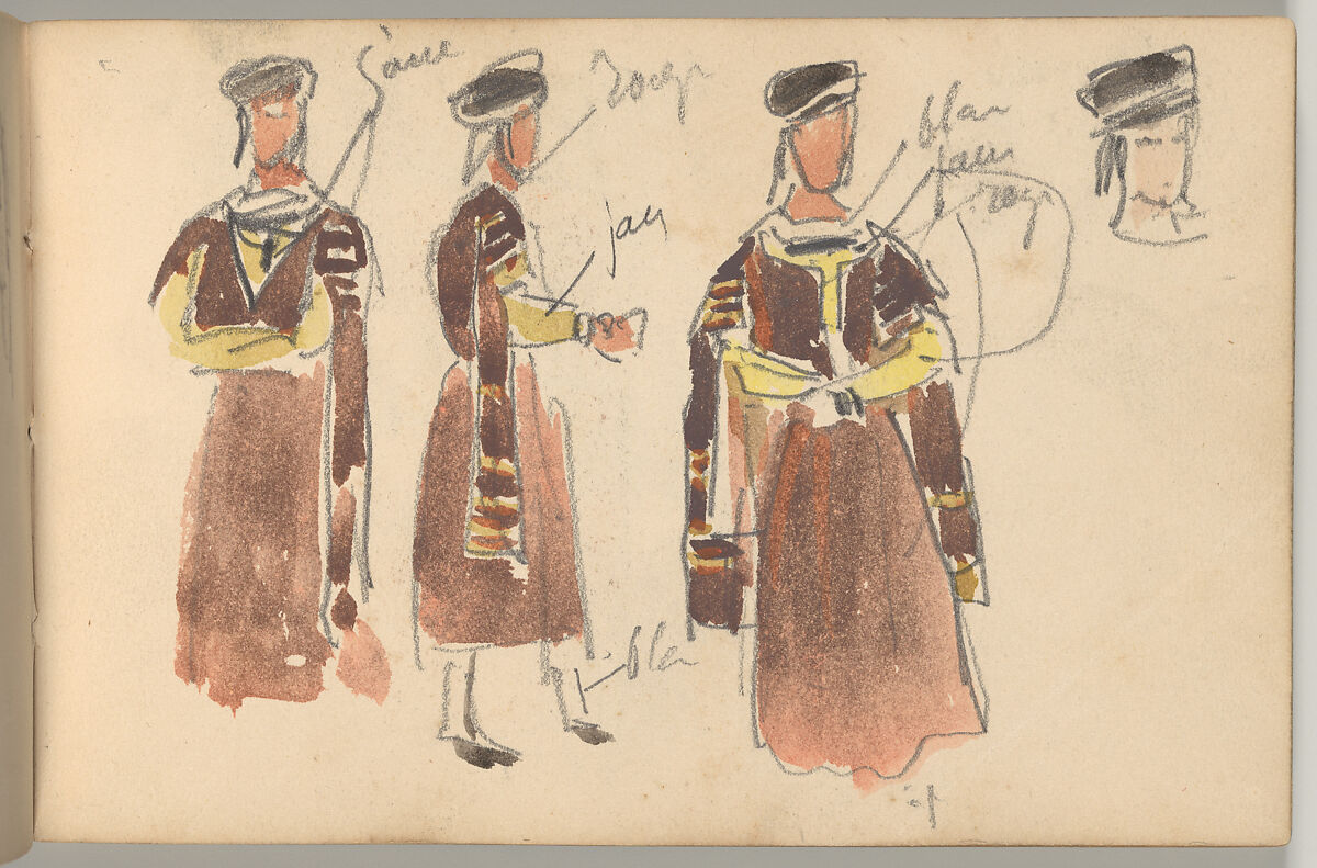 Othello Sketchbook, Eugène Delacroix (French, Charenton-Saint-Maurice 1798–1863 Paris), Watercolor, pen and ink, and graphite