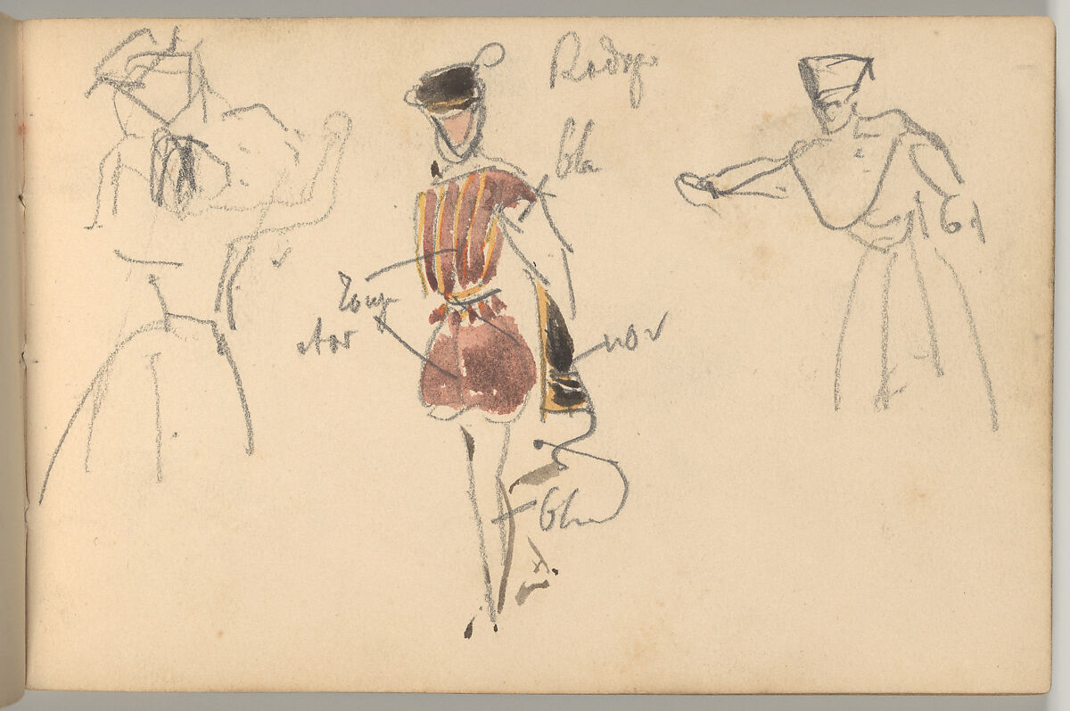 Othello Sketchbook, Eugène Delacroix (French, Charenton-Saint-Maurice 1798–1863 Paris), Watercolor, pen and ink, and graphite