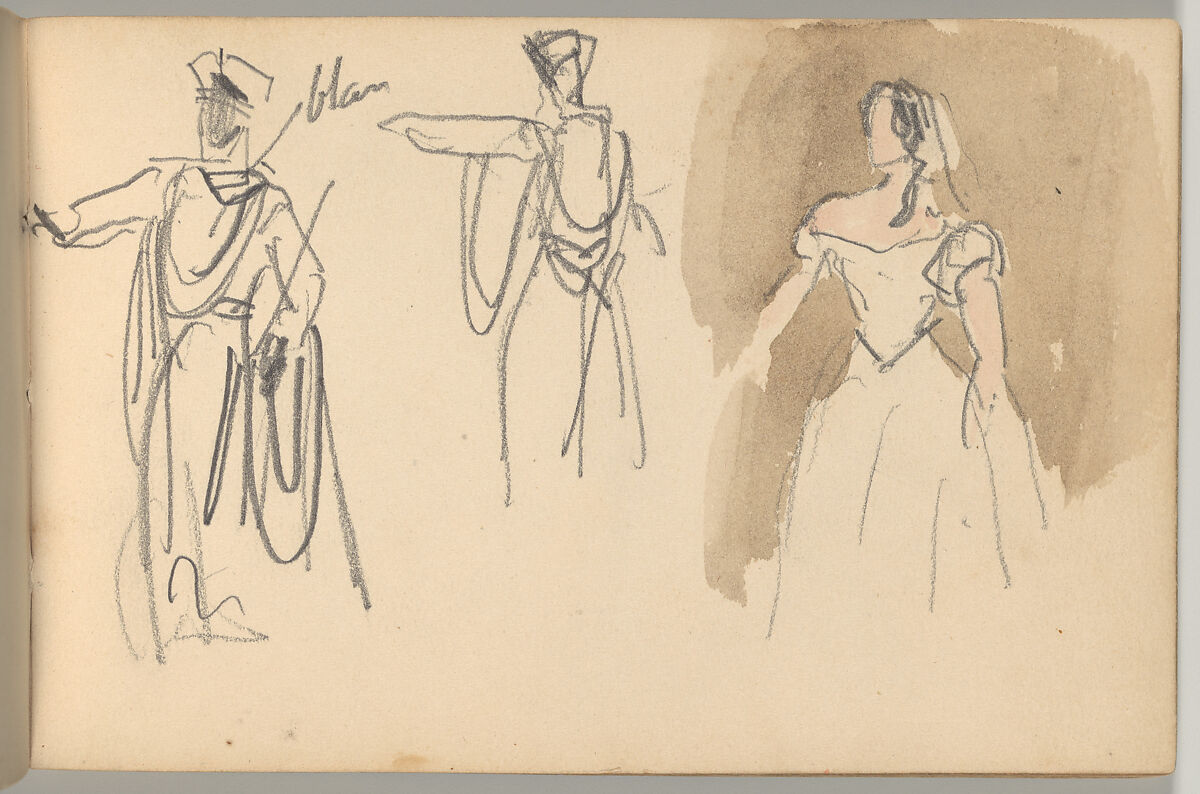 Othello Sketchbook, Eugène Delacroix (French, Charenton-Saint-Maurice 1798–1863 Paris), Watercolor, pen and ink, and graphite