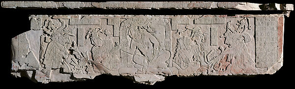 Platform Panel of Temple XXI, Stone, pigment, Maya 