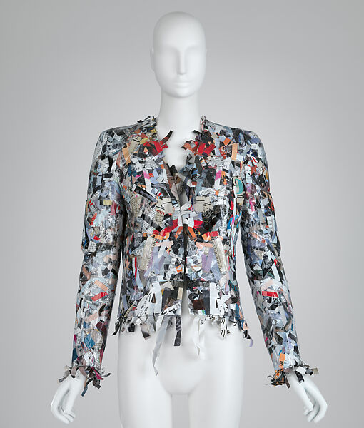 Jacket, Maison Margiela (French, founded 1988), leather, paper, synthetic, French 