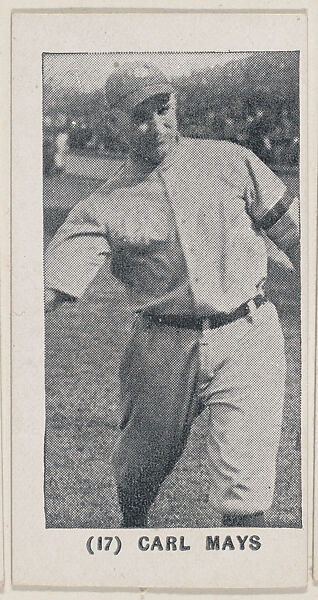 Carl Mays from the Baseball Players photo series (W502), Commercial photolithograph 