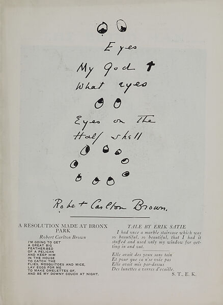 The blind man, Marcel Duchamp (American (born France), Blanville 1887–1968 Neuilly-sur-Seine)