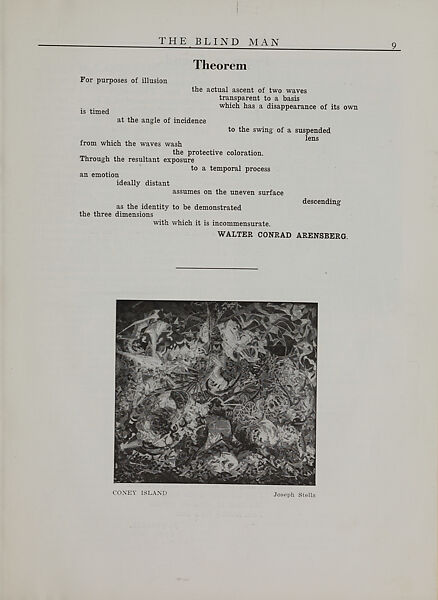The blind man, Marcel Duchamp (American (born France), Blanville 1887–1968 Neuilly-sur-Seine)