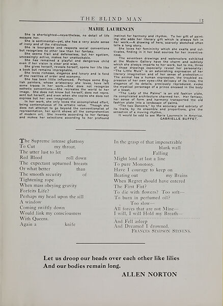 The blind man, Marcel Duchamp (American (born France), Blanville 1887–1968 Neuilly-sur-Seine)