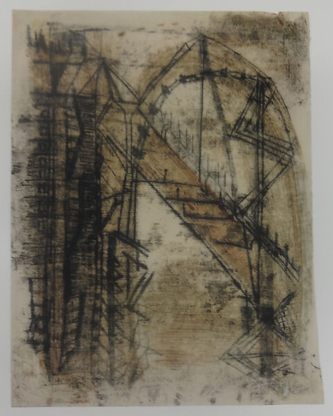 Untitled, Hedda Sterne (American, Bucharest 1910–2011 New York, New York), Transfer monotype drawing 