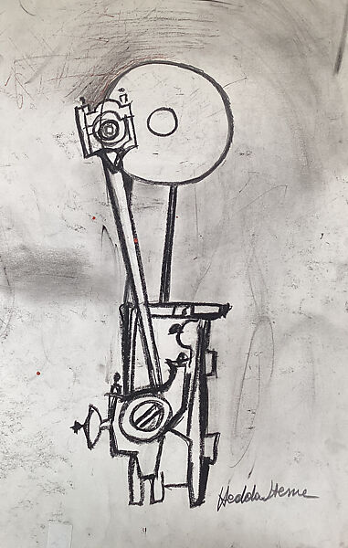 Untitled (Two-Sided Monotype), Hedda Sterne (American, Bucharest 1910–2011 New York, New York), Monotype (recto); chalk over graphite with red colored pencil on paper (verso)