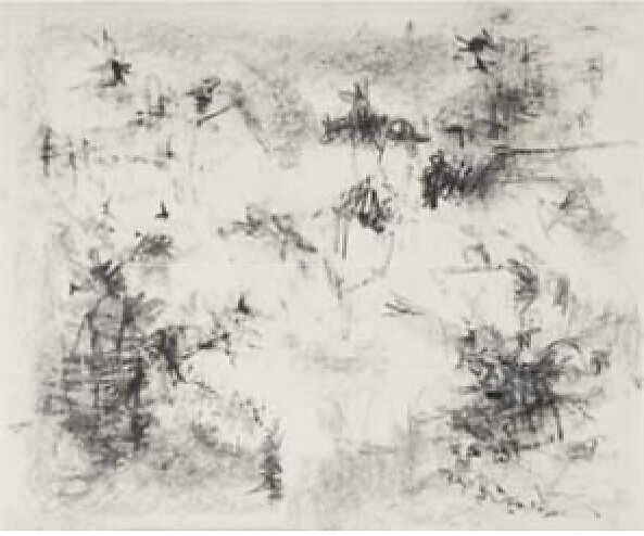 Untitled, Hedda Sterne (American, Bucharest 1910–2011 New York, New York), Black chalk on paper 