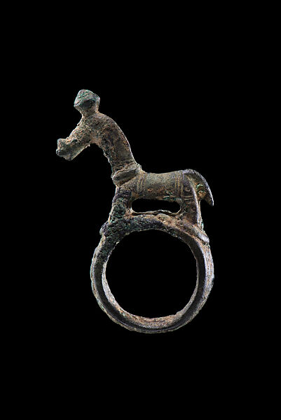 Ring with Horse, Brass, Dogon peoples 