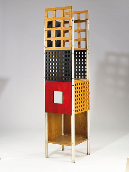 Commode column, Ettore Sottsass (Italian (born Austria), Innsbruck 1917–2007 Milan), Laminated wood, painted steel, Allen keys 