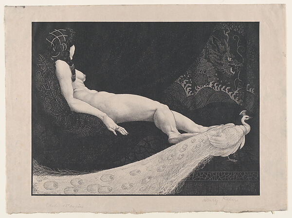 Odalisque, Henry Weston Keen (British, 1899–1935 Walberswick, Suffolk), Lithograph 