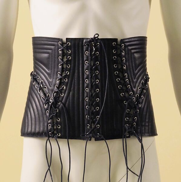 Corset, Jean Paul Gaultier (French, born 1952), leather, cotton, metal, French
