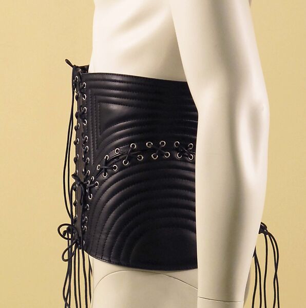 Corset, Jean Paul Gaultier (French, born 1952), leather, cotton, metal, French