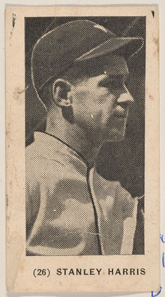 Stanley Harris from the Baseball Players photo series (W502), Commercial photolithograph 