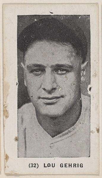 Lou Gehrig from the Baseball Players photo series (W502), Commercial photolithograph 