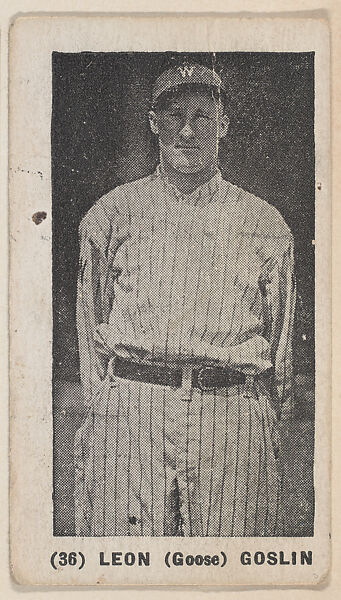 Leon (Goose) Goslin from the Baseball Players photo series (W502), Commercial photolithograph 
