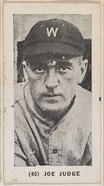 Joe Judge from the Baseball Players photo series (W502), Commercial photolithograph 