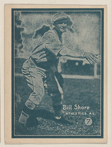 Bill Shore, Athletics A.L. from the Baseball trade card series (W517), Commercial photolithograph tinted green 