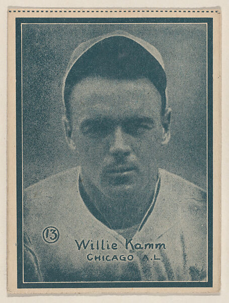 Willie Kamm, Chicago A.L. from the Baseball trade card series (W517), Commercial photolithograph tinted green 