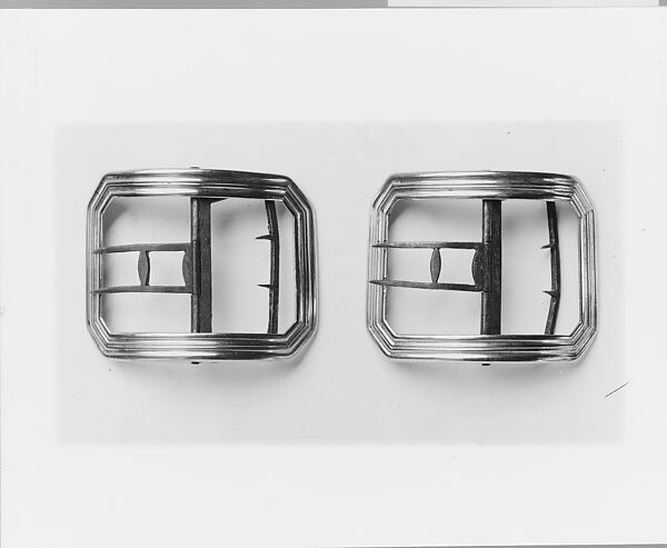 Shoe Buckle, Marked by J. F. (?) B., Silver, American 