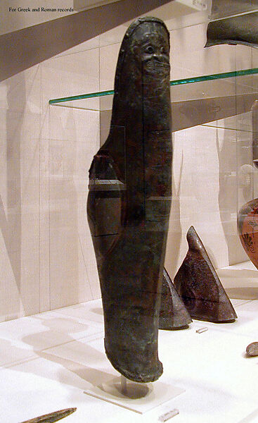 Greave for the left leg, Bronze, Greek, South Italian, Apulian