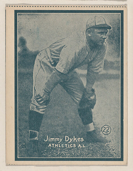 Jimmy Dykes, Athletics A.L. from the Baseball trade card series (W517), Commercial photolithograph tinted green 