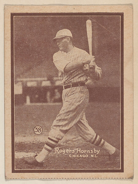 Rogers Hornsby, Chicago N.L. from the Baseball trade card series (W517), Commercial photolithograph tinted sepia 